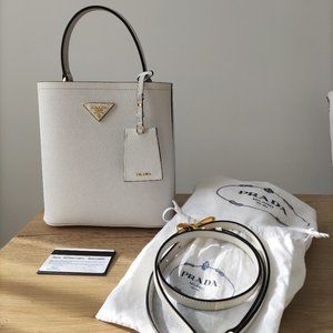 Brand New Medium Saffiano Leather Prada Panier Bag